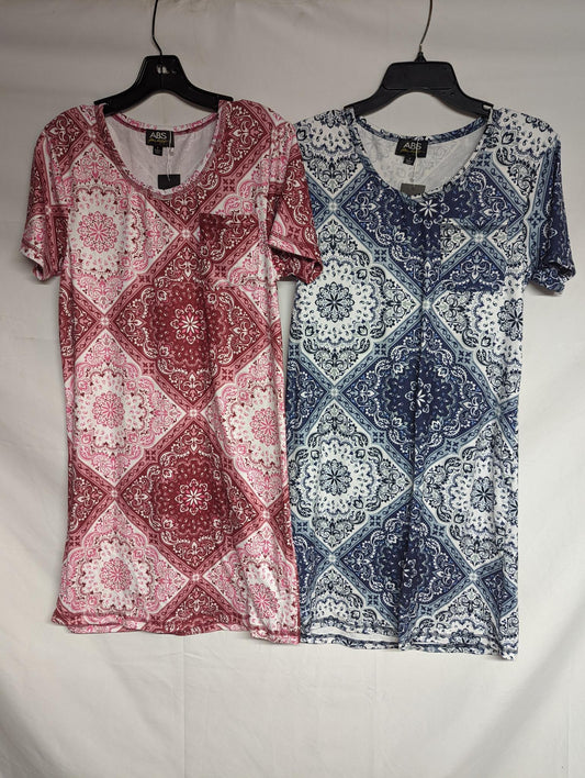 short sleeve printed nightgown